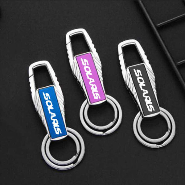 

new metal keychain metal alloy buckle waist car key chain key chain for hyundai solaris 2020 2020 car accessories, Silver