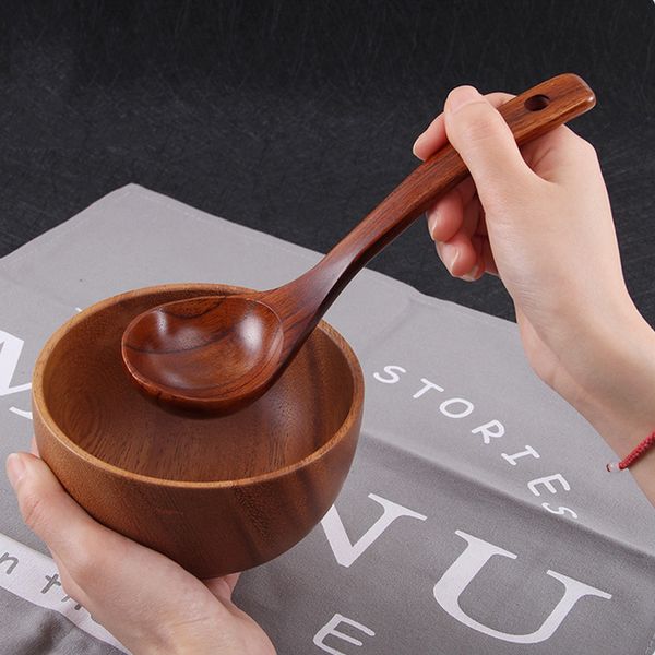 

natural wooden spoon, classic wooden tableware kitchen soup spoon,porridge spoon, kitchen sauces soups cooking tools
