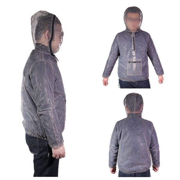 

outdoor jackets&hoodies mosquito bug bee insect jacket breathable anti-mosquito camping fishing protector net mesh, Blue;black