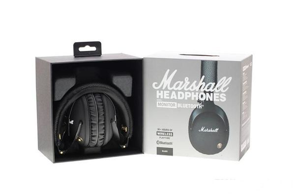 

marshall monitor wireless headphones noise cancelling headset deep bass studio monitor rock dj headphone earphone with mic retail box