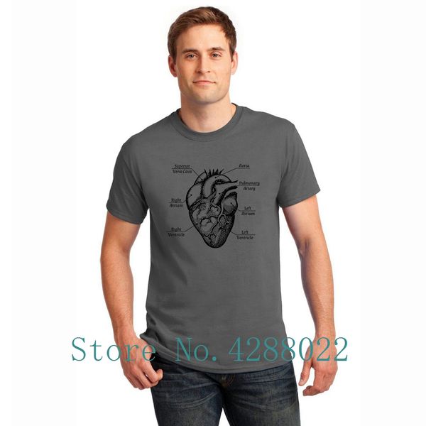 

anatomical heart funny cardiac nurse med student t-shirt man o neck letter graphic t shirt sunlight hombre slogan pop tee