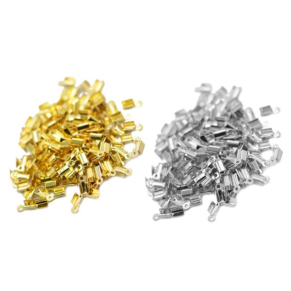 

200p шнуры ribbon зажим конец обжим выводов 10 x 4,5 мм для изготовления ювелирных изделий, Bronze;silver