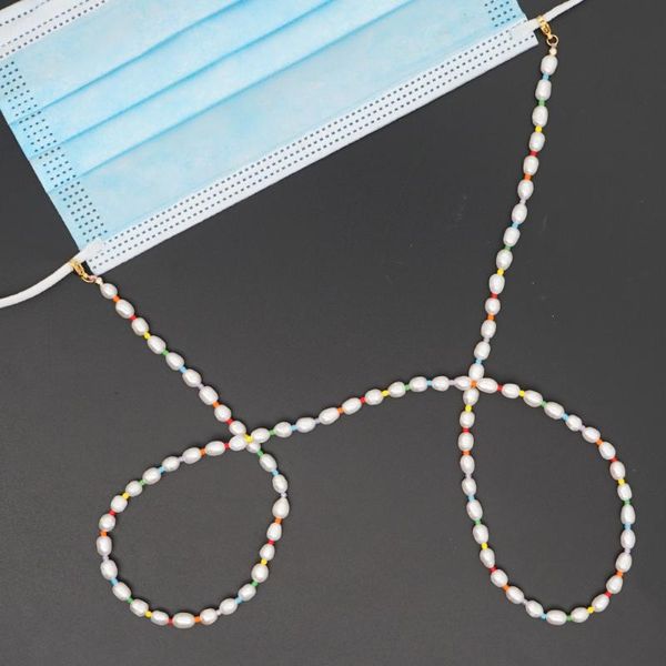 

go2boho chain for mask necklace women jewelry glasses chains freshwater pearls necklaces boho choker 2020 luxury jewellery, Golden;silver