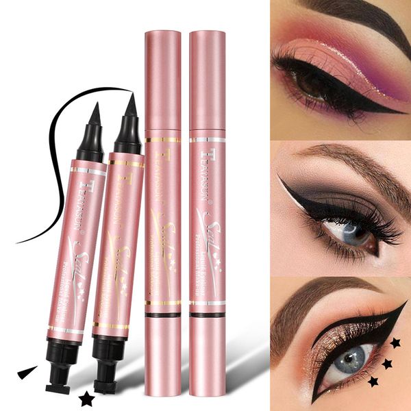 

1pc double-headed seal black eyeliner triangle seal eyeliner stamp waterproof black liquid eye makeup maquiagem