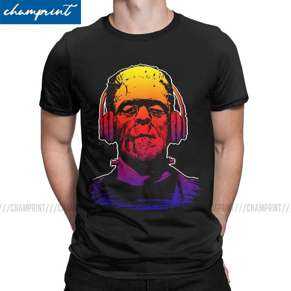 

funny chillinstein t-shirt men pure cotton t shirts frankenstein horror movie short sleeve tee shirt plus size clothes