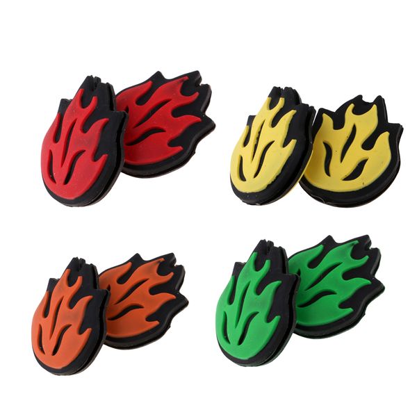 

4 pairs silicone flame tennis racket shock absorber shockproof damper