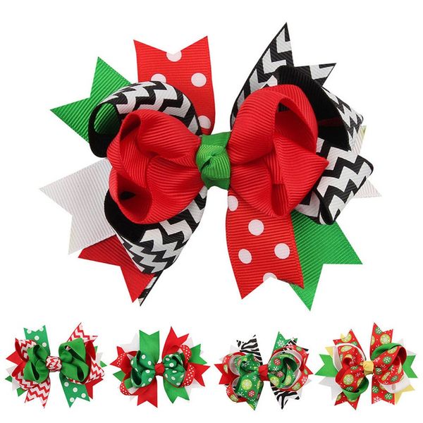 

exquisite kids hair accessoriesbow christmas party ornaments hairpin children's headdress kids clothes new arrival, Slivery;white