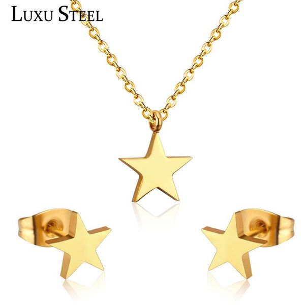 

luxusteel pendientes cute star серьги brinco цвета золота mujer комплекты ювелирных изделий из нержавеющей стали цепи ювелирные наборы аксес, Silver