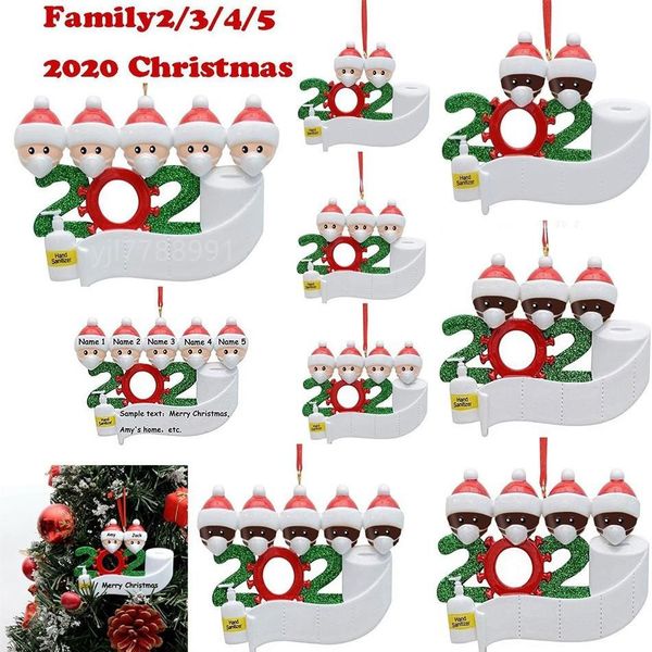 

christmas decoration birthdays party gift product diy pendant personalized family of 4 ornament pandemic social distancing dhc2169