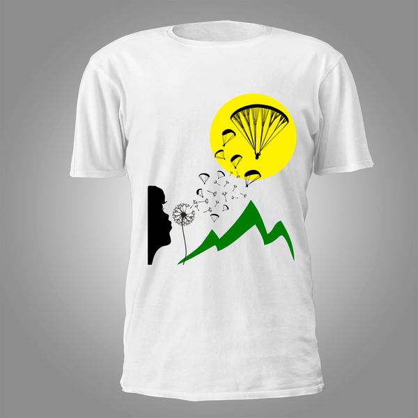 

2019 новое лето повседневная мужчины футболка параплан t-shirt - одуванчик