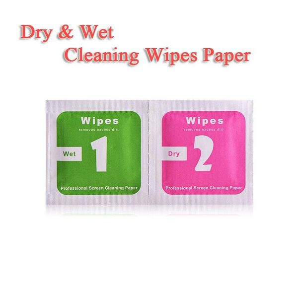 

wet dry wipes for mobile phone tempered glass screen protector for iphone 12 samsung note 20 10 camera lens lcd screens dust removal papers