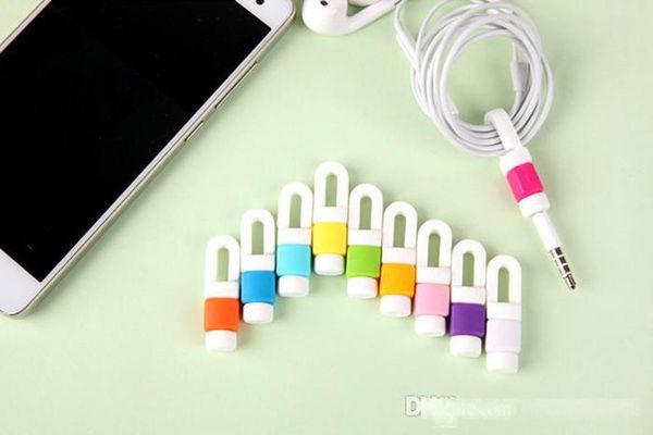 

usb cable data line earphone line protector cover saver liberator for iphone android links headphone cord 500pcs