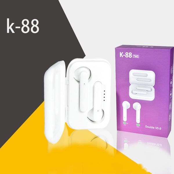 

tws bluetooth wireless earbuds k88 headphone handssport earphones bt v5.0 earbuds with charging case earbuds touch control headset