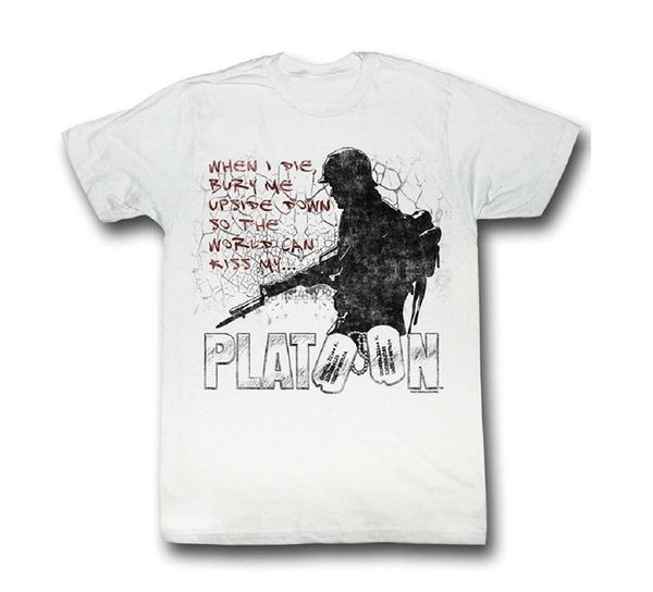 

white war movie platoon when i die bury me upside down t-shirt tee