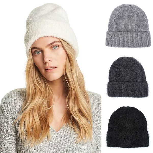

iwinter new winter hat for women knitted elastic skullies beanies fashion thicken soft warm wool female beanie hats gorros, Blue;gray