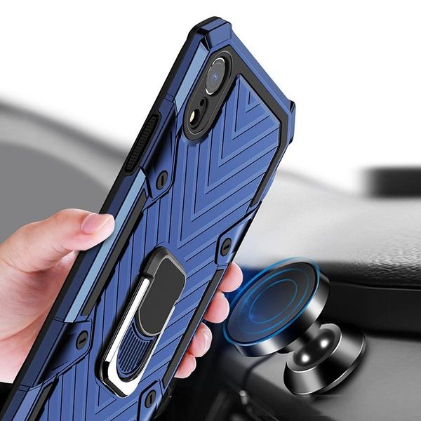 

shockproof armor kickstand ring holder phone case for iphone xr military protective car mount magnetic suction case
