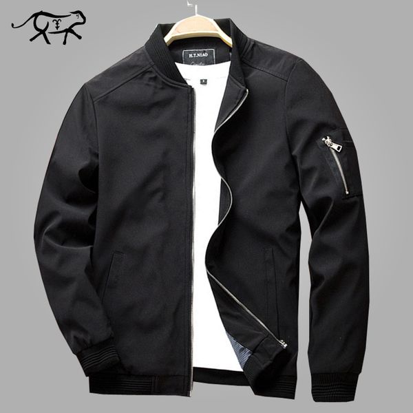 

autumn bomber jacket men casual slim fit pilot coat male fashion men clothes jackets new brand zipper overcoats plus size 4xl, Black;brown