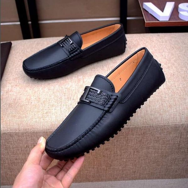 

[orignal box] luxury new t0d mens loafers genuine leather slip on flat heel wedding business dress driving shoes size 38-45, Black