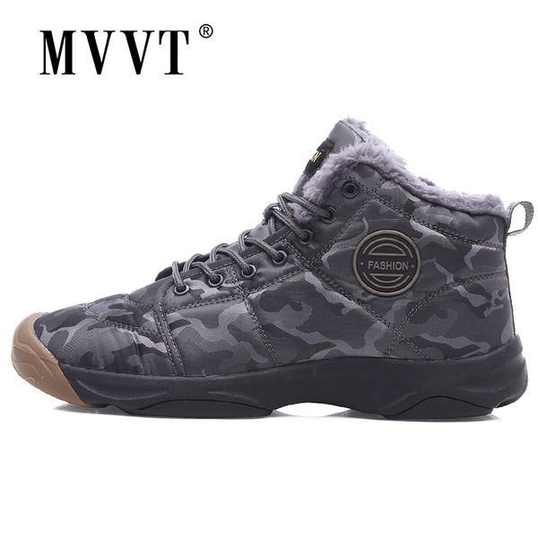 

super warm winter men boots waterproof quality snow boots for men winter fur plush men's ankle with fur man shoes, Black