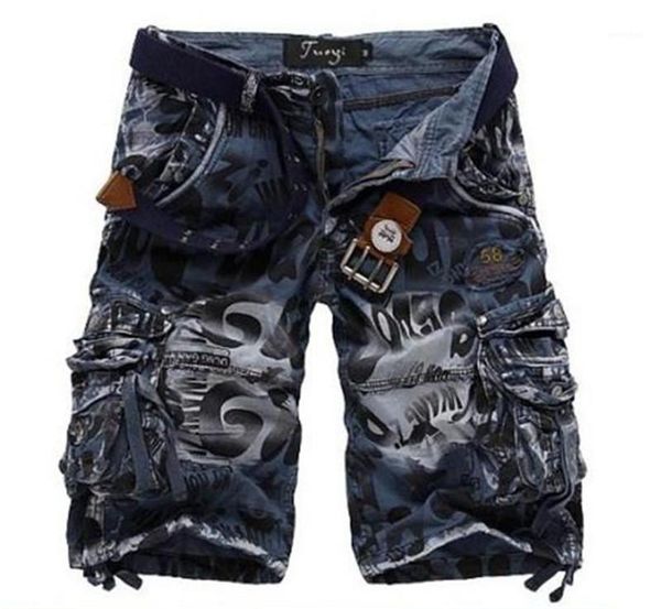 

шорты брюки с карманами модельер лето мужской одежды камуфляж leopard mens, Blue
