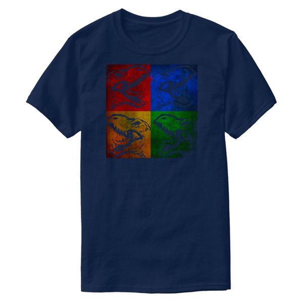 

casual 4 dinosaurs comic colorful t-rex t shirt kawaii outfit o-neck solid color leisure men t-shirts plus size s-5xl