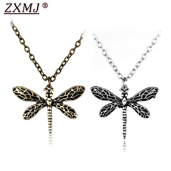 

zxmj the sansa stark pendant necklace vintage dragonfly bronze animal necklaces for men women fans jewelry gifts, Silver