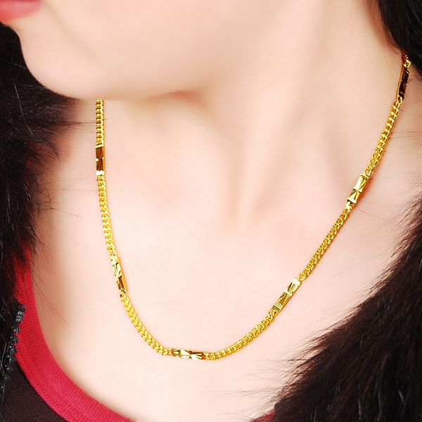 

pendant necklaces 24k luxury link chains necklace for men women yellow gold color hiphop rap party plating jewelry 3mm, Silver