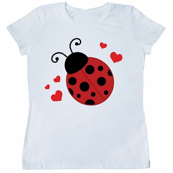 

inktastic lady bug and hearts women's t-shirt ladybug lover bugs insects cute new fashion tee shirt