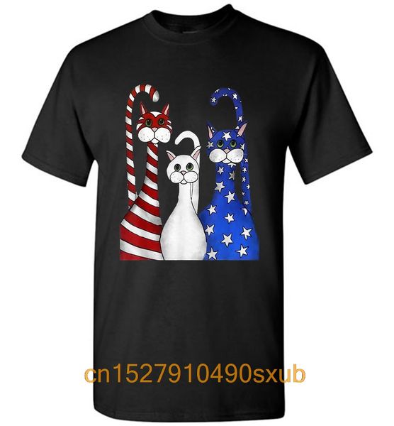 

cat red white blue american flag patriotic men t-shirt