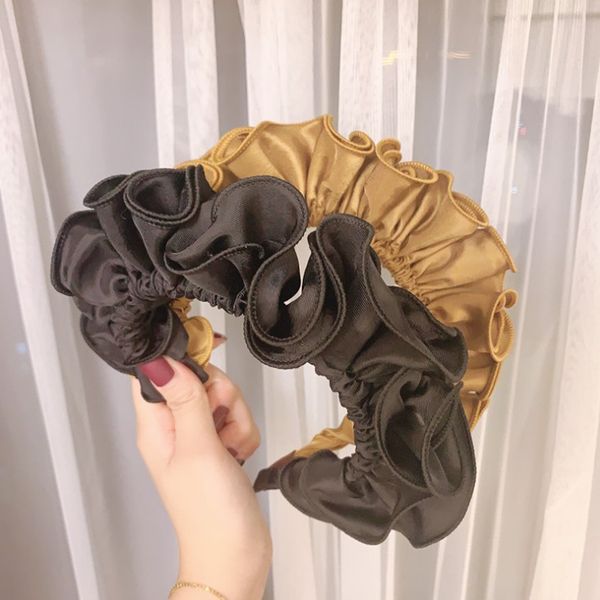 New Fashion Women Headband Pleated Flower Hairband Turban Adult Fresh Flower Hair Hoop Girls Hair Accessories