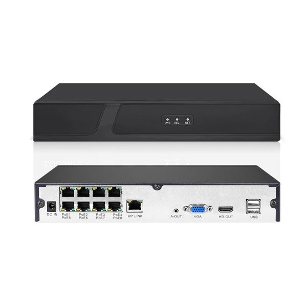 

kits h.265 4ch/8ch 5mp 48v poe network video recorder surveillance nvr 4/8channel for hd 5mp/1080p ip camera 3mp 2mp onvif, Black;white
