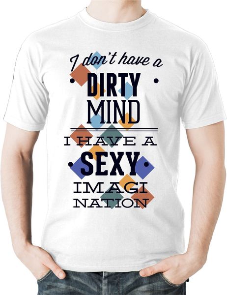 

2019 новых людей грязный ум sexy воображение t shirt новизны смешной подарок присутствуют топ tee одежда футболках