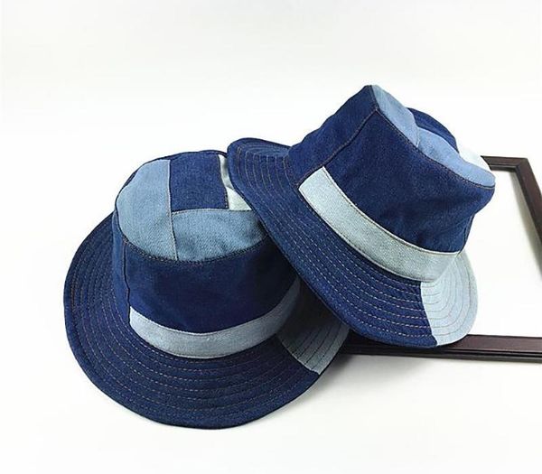 

2020 new foldable fisherman hat washed denim bucket hats fashion bob caps hip hop gorros men women panama bucket cap, Blue;gray
