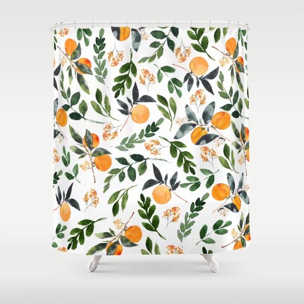 

shower curtains orange grove curtain waterproof polyester fabric bathroom decor tropical fruits printed with 12 hooks