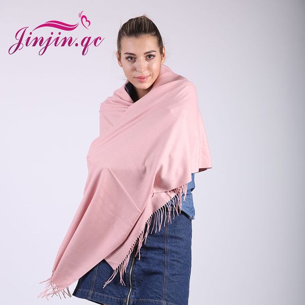 

scarves jinjin.qc brand cashmere women solid fashion scarf winter wool tassel and wraps warm bandana drop, Blue;gray