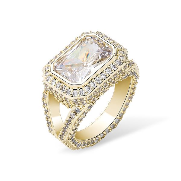 

exquisite women cluster rings luxury bling big size zircon hip hop rings fashion 18k gold rhodium plated designer rings, Golden;silver