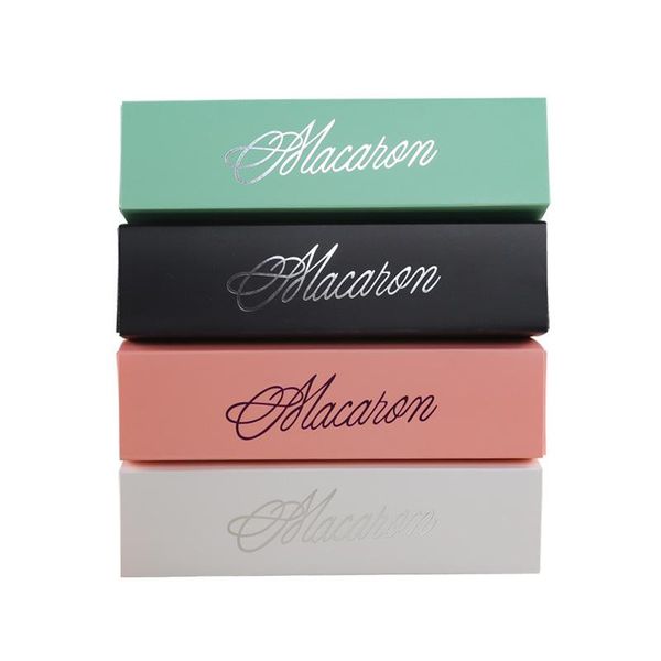 

2020 macaron box cake box biscuit muffin box 20.3*5.3*5.3cm black blue green white 4 color