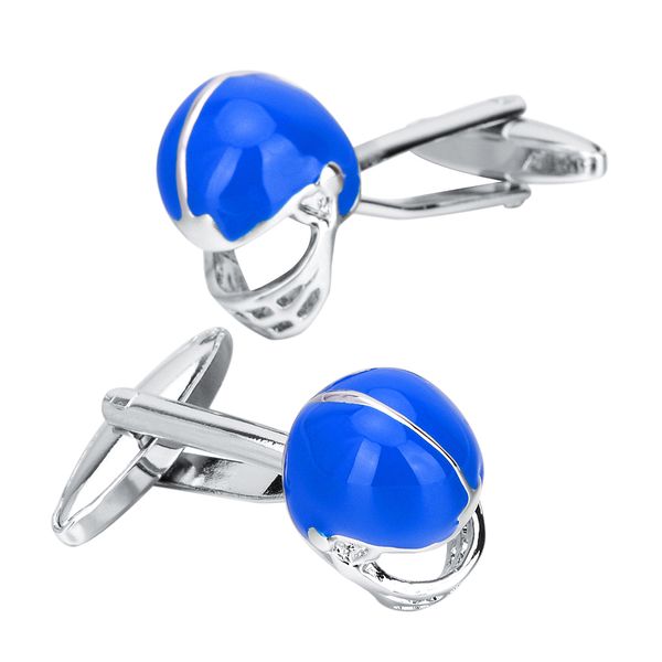 

blue brass baseball cap helmet cufflinks men's fashion cufflinks men's suit, Silver