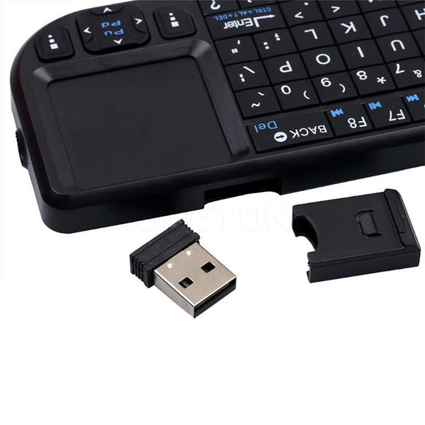 

a8 handheld durable multifunctional mini tv english layout mouse with touchpad backlight usb receiver wireless keyboard abs