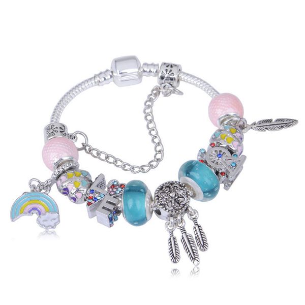 

charm rainbow bracelet female crystal glazed diy beaded jewelry february 14 gift, Black