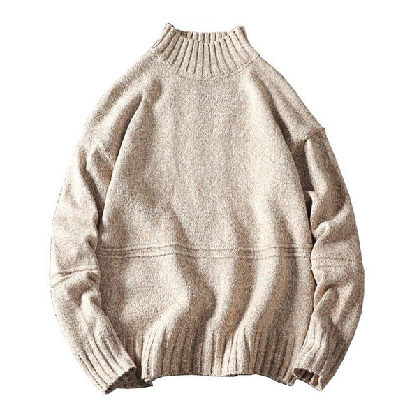 

men's sweaters 2021 casual men turtleneck warm winter solid korean style knitting sweater mens harajuku leisure pullovers clothing, White;black