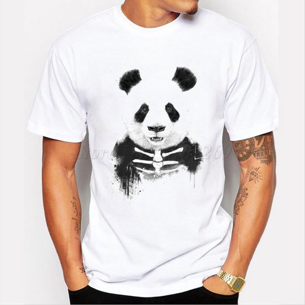 

2019 new fashion men's zombie panda printed halloween t-shirt cartoon vintage animal design casual novelty funny cool tee
