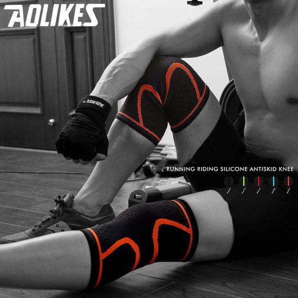 

1 pair fitness elbow knee pads running cycling knee support braces elastic sport compression pad sleeve for basketball, Black;gray