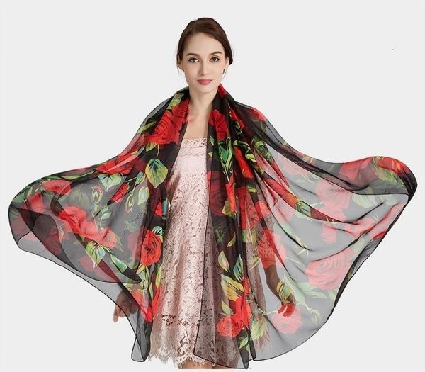 

seaside sandy beach a piece of cloth enlarge imitate real silk silk scarf rose leaf printing scarf on vacation bikini shawl, Blue;gray