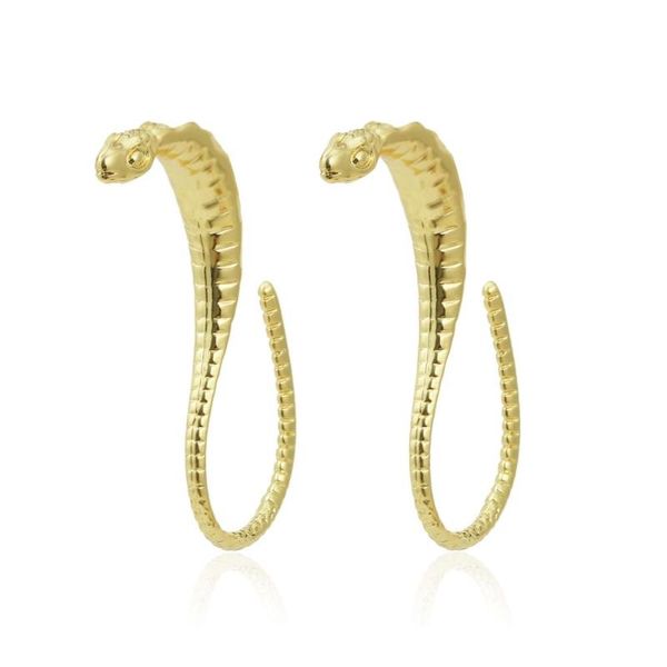 

2020 new trend exaggerate big snake hoop earrings brincos charm party round loop earrings for women fashion jewelry, Golden;silver
