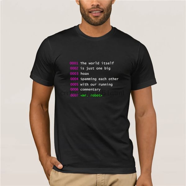 

тенниска мужчины mr robot quote t-shirt мода модные прохладный top мужская футболка
