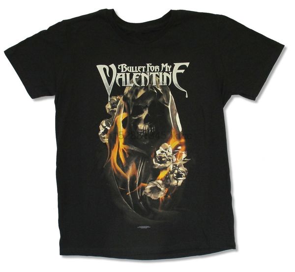 

bullet for my valentine горение розы черная рубашка новый взрослый основные модели tee shirt