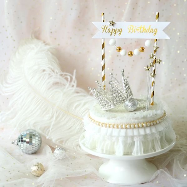 

other festive & party supplies royal platinum banner gold ball star happy birthday cake er romantic charming crown decorations kids favo