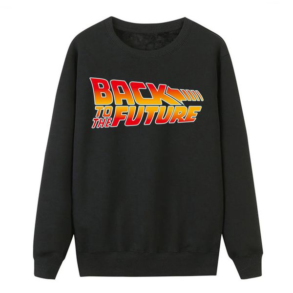

back to the future letter print sweatshirts women crewneck pullovers 2020 sell new casual fleece women hoodie sweatshirt top, Black