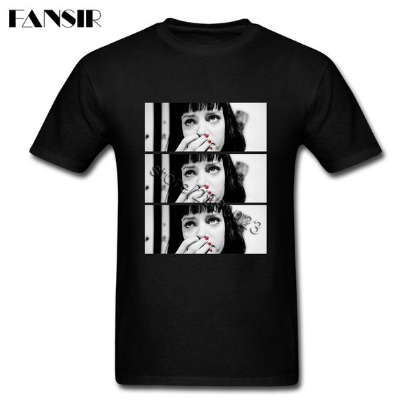 

фильм mia wallace с коротким рукавом футболки для взрослых rock tops tee чистый хлопок o-образным вырезом футболка мужская plus размер